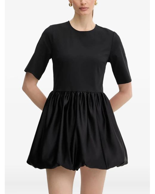 Twinset Black Gathered-Skirt Mini Dress