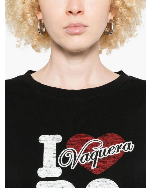 DSquared² Black Vaquera Loves D2 T-Shirt