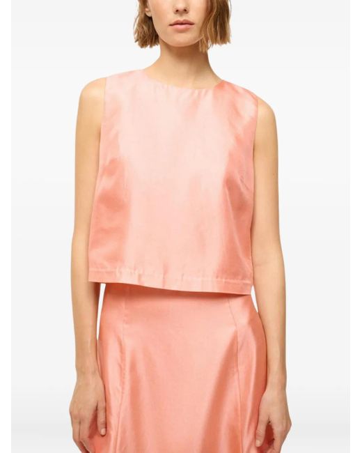 Staud Pink Cassia Silk Top