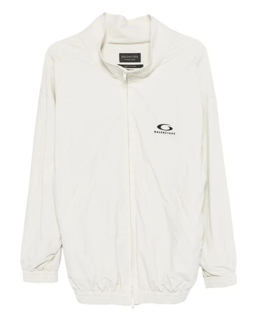 Balenciaga White Logo Zip Jacket