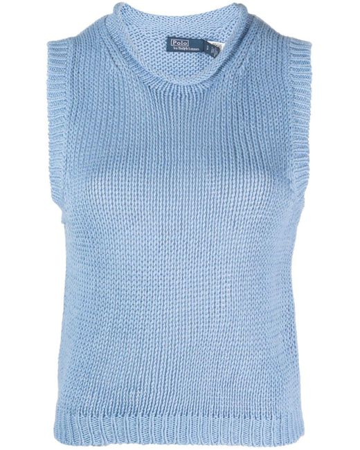 Polo Ralph Lauren Blue Sleeveless Knitted Top