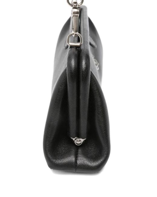 Vivienne Westwood Black Sac Porté Épaule Jane En Cuir Grainé À Plaque Orb