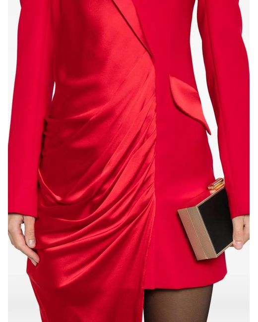 SILK LOVE & LACE Red Robe Courte Alexa À Superposition Drapée