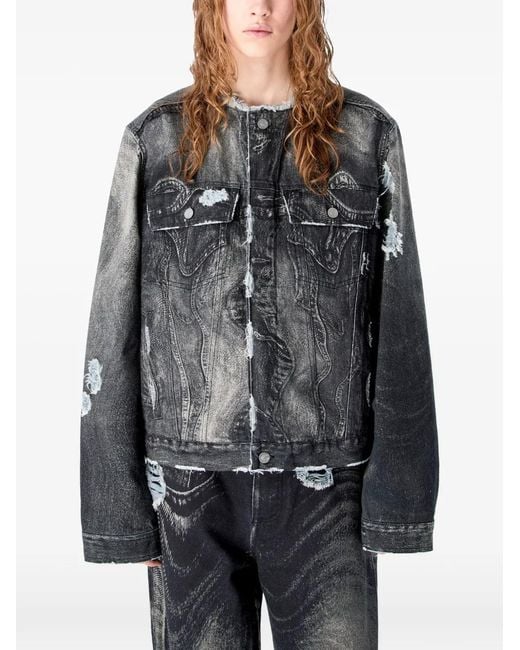 CAMPERLAB Gray Veste En Jean À Bords Francs