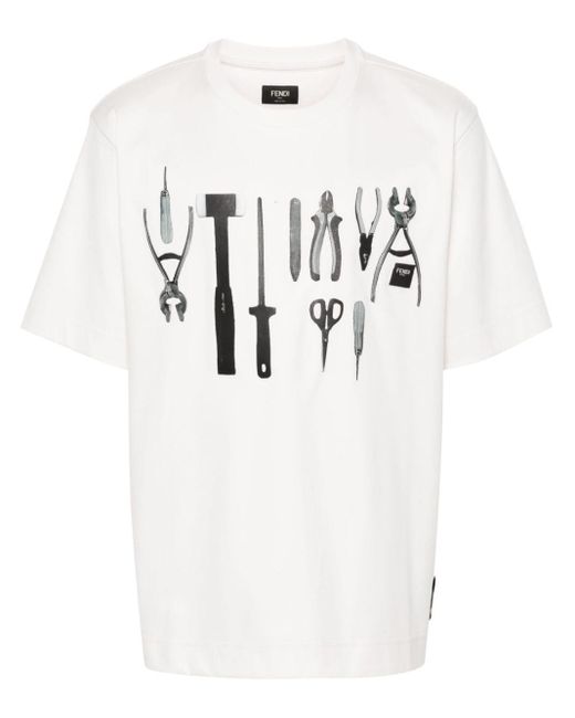 Fendi Tools T-Shirt in White für Herren