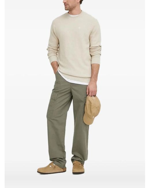 G-Star White Textured Crew-Neck Sweater for men