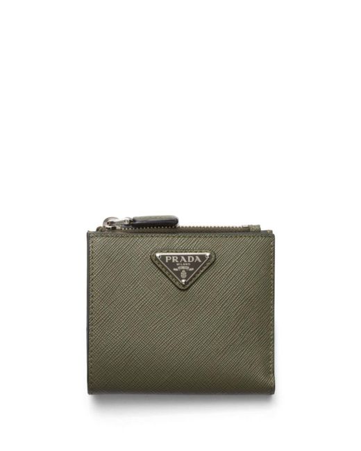 Prada Green Small Saffiano Leather Wallet for men