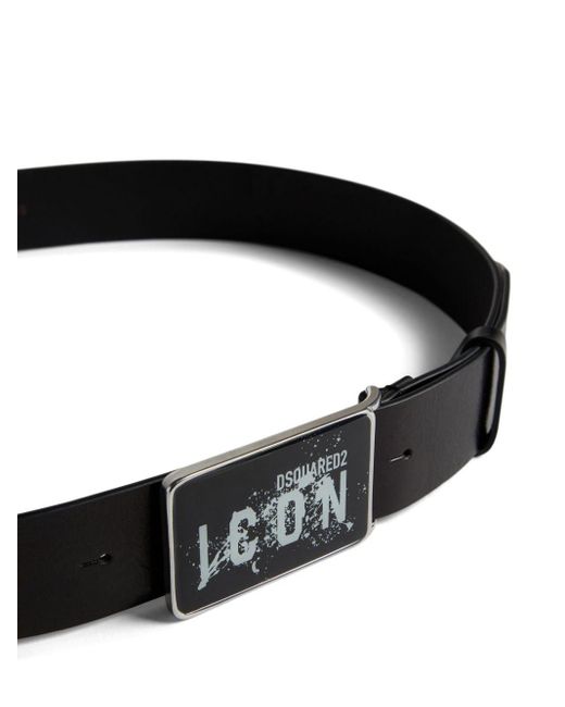 Cintura Icon con fibbia di DSquared² in Black da Uomo