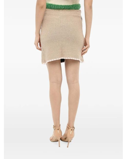 Cormio Natural Chiara Ornamental-Button Cotton Mini Skirt