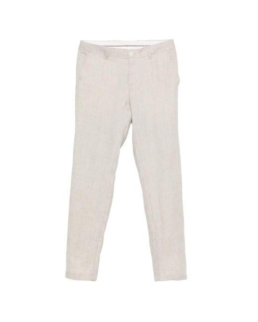 Boss White Belt-Loops Trousers for men