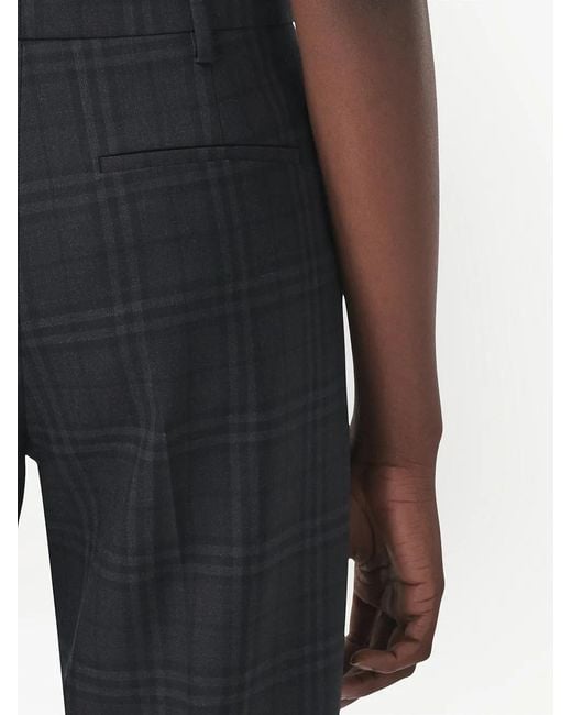 Burberry Black Check Wool Tailored Trousers