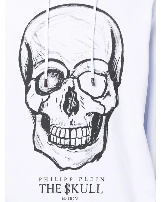 メンズ Philipp Plein スカルプリント パーカー White