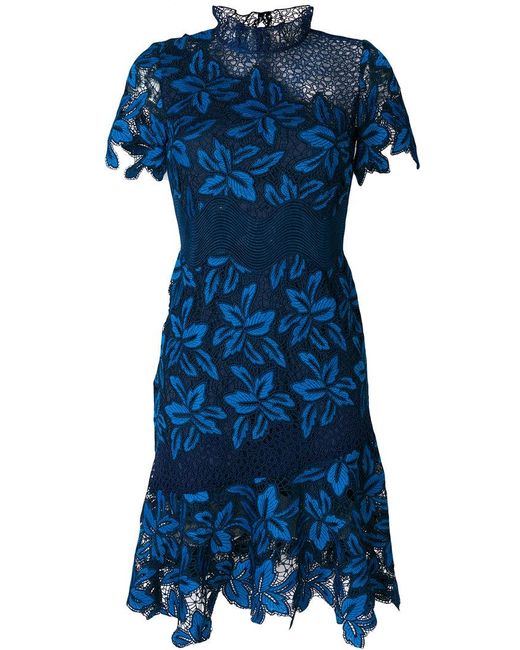 Sea Blue Mosaic Lace Dress