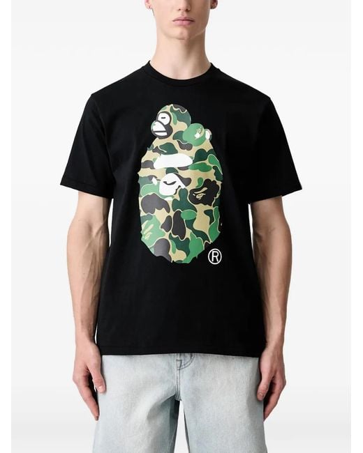 A Bathing Ape Black Abc Camo Big Ape Head T-Shirt for men