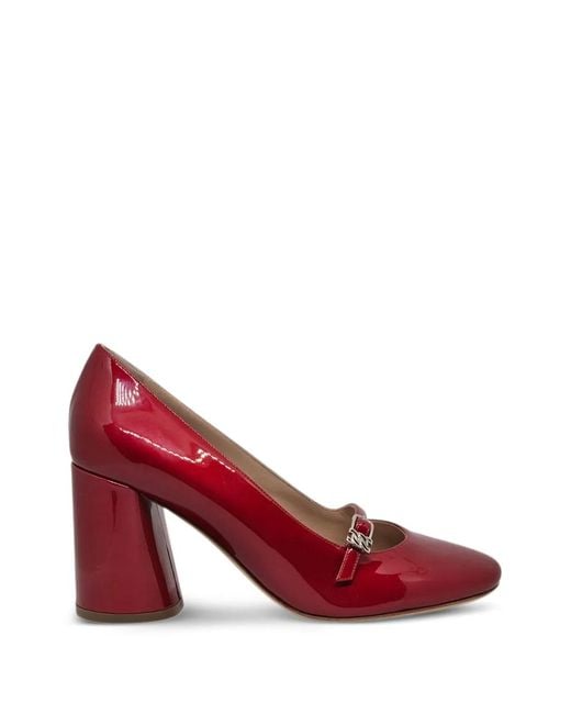 Casadei Red Buckle Strap Pumps