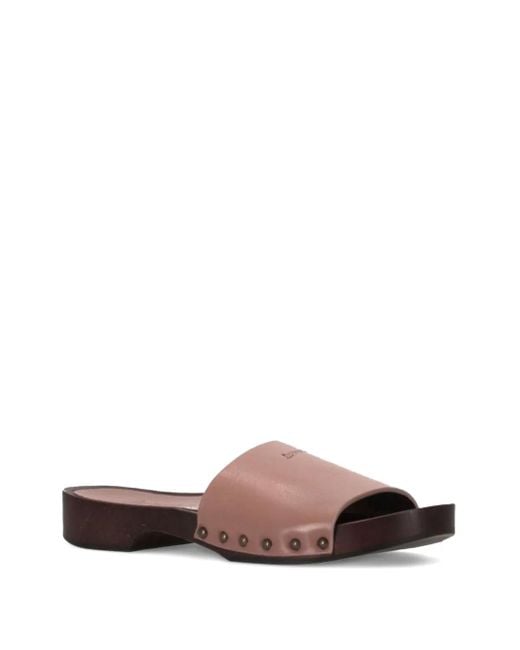 LA ROSE Brown Leather Sandals