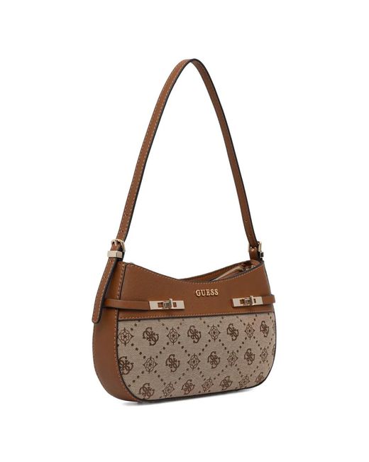 Guess Metallic Monogram Turn-Lock Shoulder Bag