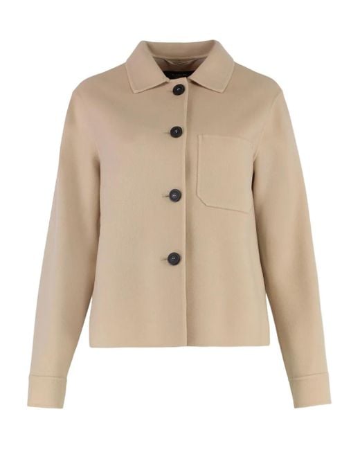 Weekend by Maxmara Natural Button-Fastening Patch-Pocket Jacket