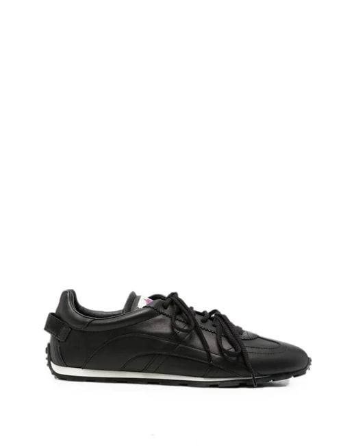 DSquared² Black Maple-Leaf Leather Sneakers for men