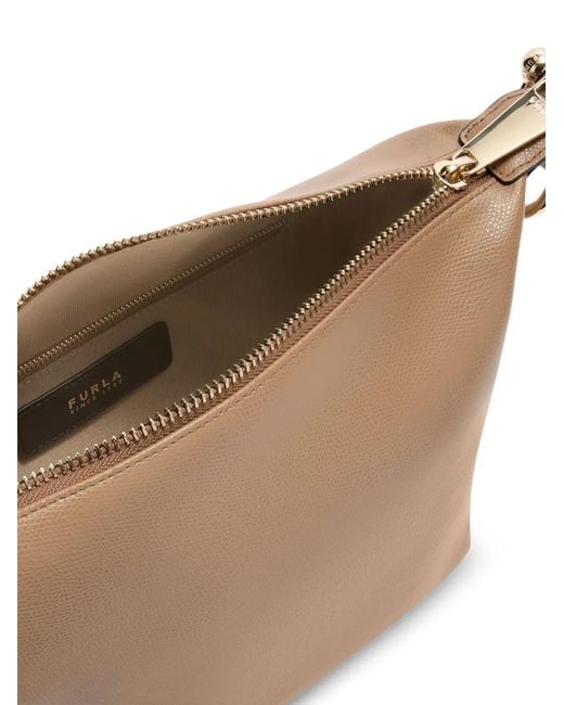 Furla Brown Medium Tonie Textured Tote Bag