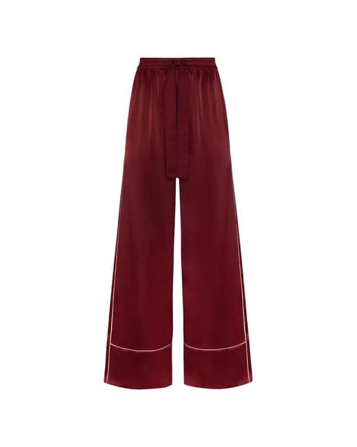 Roksanda Red Nael Piping-Detail Trousers