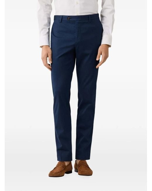 Hackett Blue Kensington Slim-Fit Trousers for men