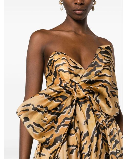 Zimmermann Natural Matchmaker Tiger-print Silk Midi Dress