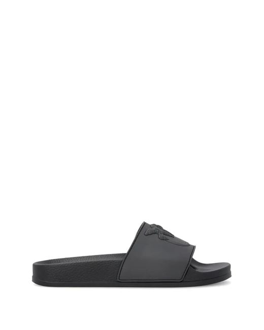 Pinko White Rubber Slip-On Sandals With Love Birds Maxi Logo