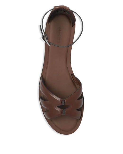 Max Mara Brown Leather Flat Sandals