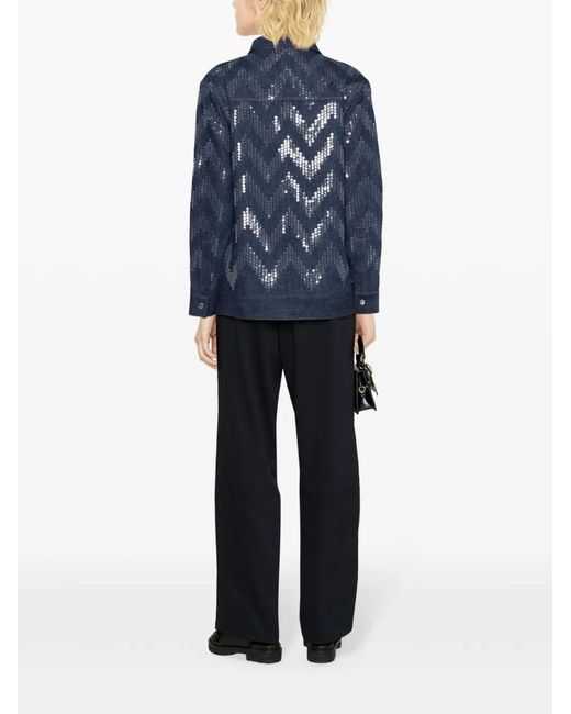 Missoni Blue Sequin-Embellished Denim Jacket