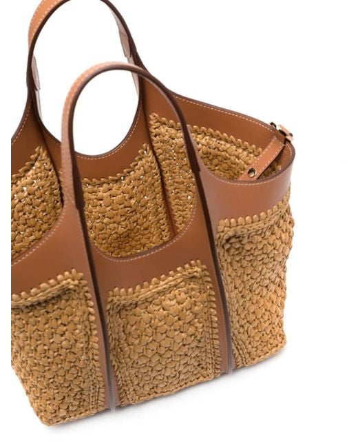 Tod's Brown Timeless Raffia Tote Bag