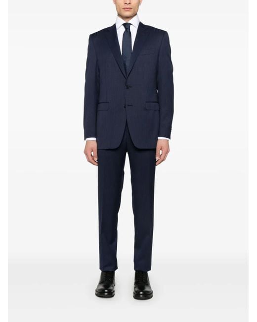 Canali Blue Checked Suit for men