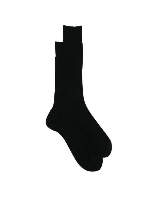 Zegna Black Logo-Print Socks