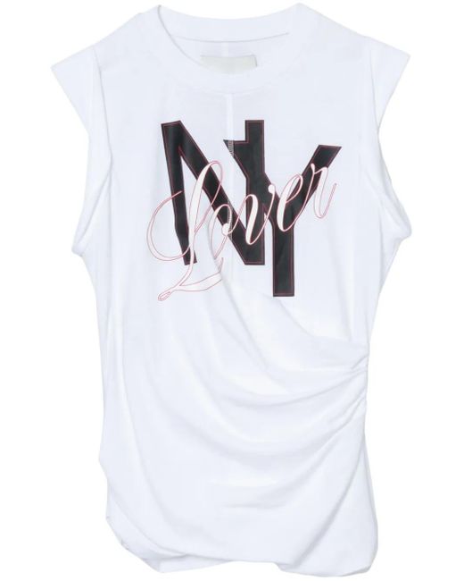 3.1 Phillip Lim White Ny Lover Jersey Tank Top
