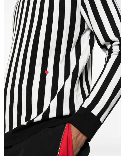 Moschino Black Striped Cotton Jumper for men