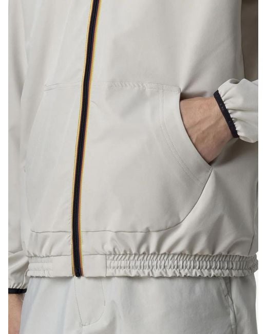 K-Way Gray Sia Zip-Up Hooded Jacket for men