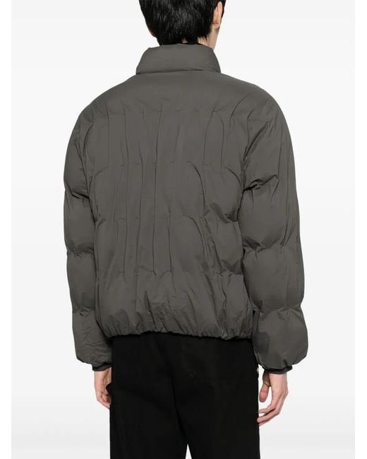 Post Archive Faction PAF Gray Decorative-Stitching Puffer Jacket for men