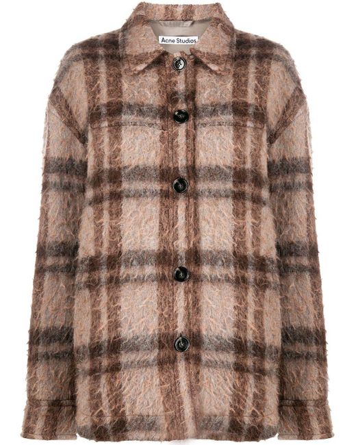 Acne Brown Brushed Check Overshirt