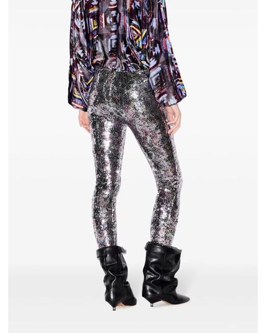 Isabel Marant Gray Bella Sequinned Leggings