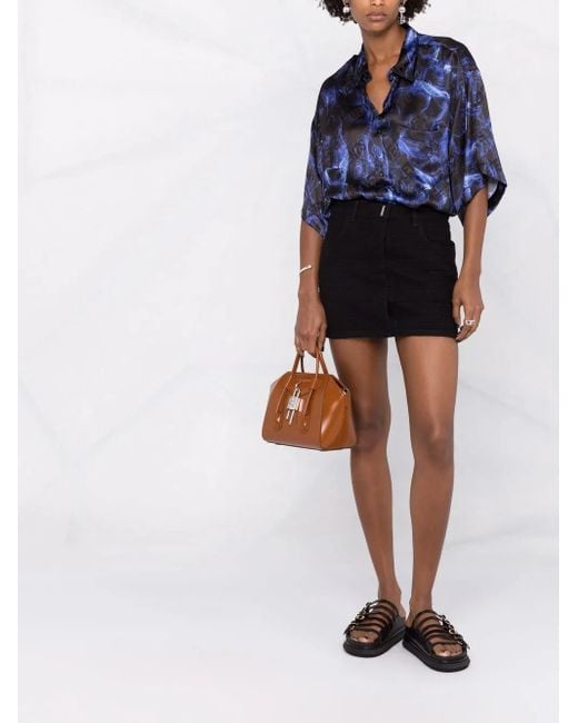 Givenchy Black Logo-Monogram Mini Skirt