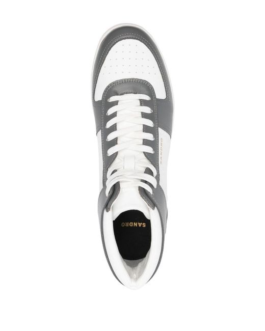 Sandro Magic Panelled High-top Sneakers in White for Men | Lyst