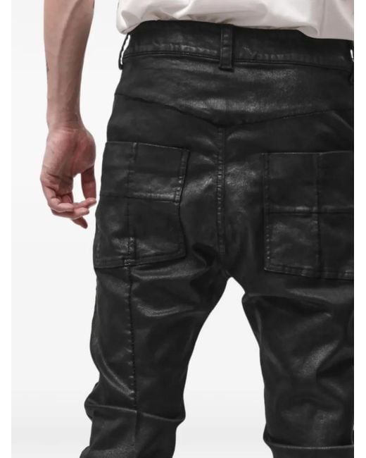Thom Krom Black Coated-Finish Jeans for men