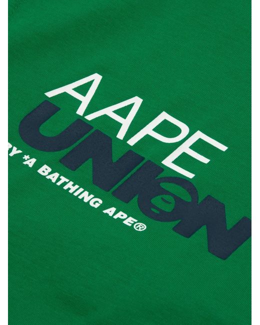 Aape By A Bathing Ape Green Logo-Patch T-Shirt for men
