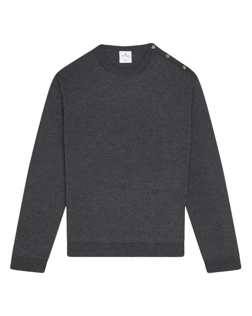 Courreges Gray Shoulder-Snaps Sweater for men
