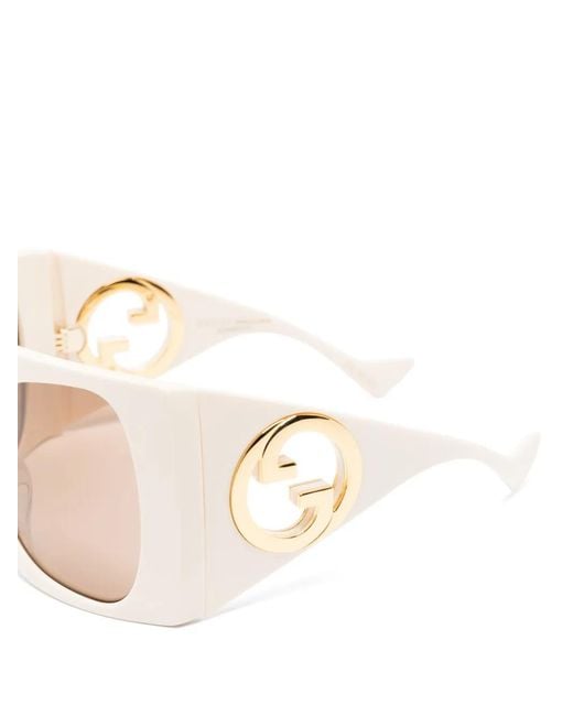 Gucci Natural Interlocking G Square-Frame Sunglasses