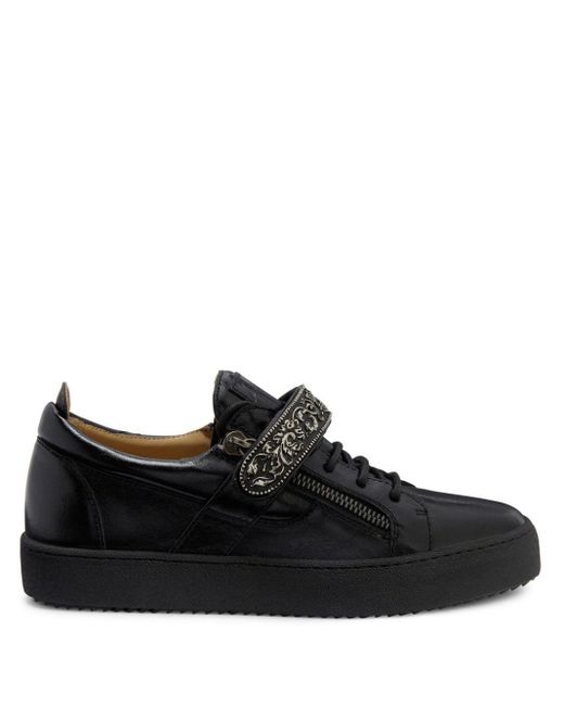 Giuseppe Zanotti Black Coby Leather Sneakers for men