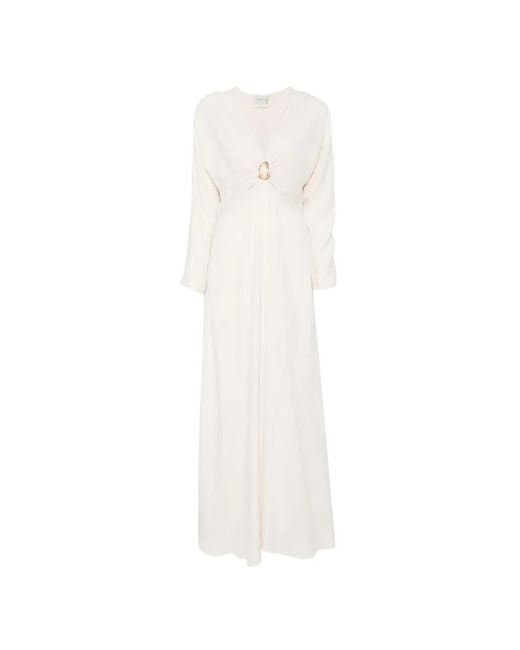 Forte_forte White Hammered-Ring V-Neck Maxi Dress