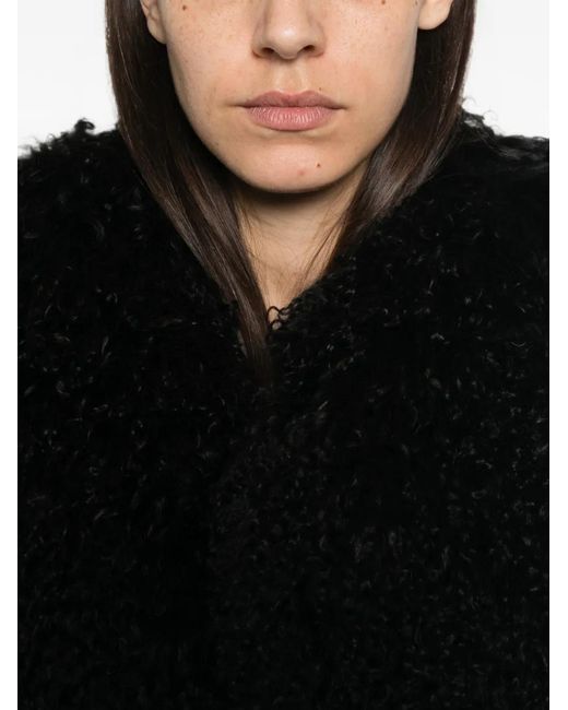 The Attico Black Shearling Textured Jacket