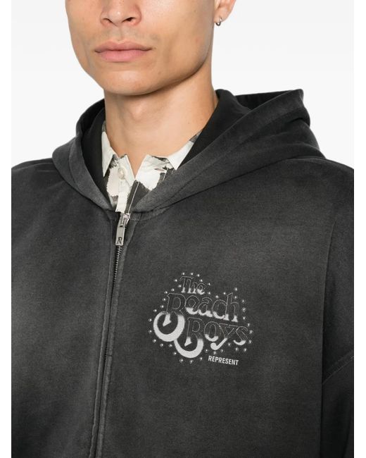 Represent Black Beach Boys Graphic-Print Hoodie for men