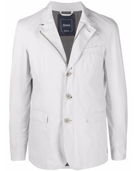 Herno Blue Single-Breasted Jacket for men